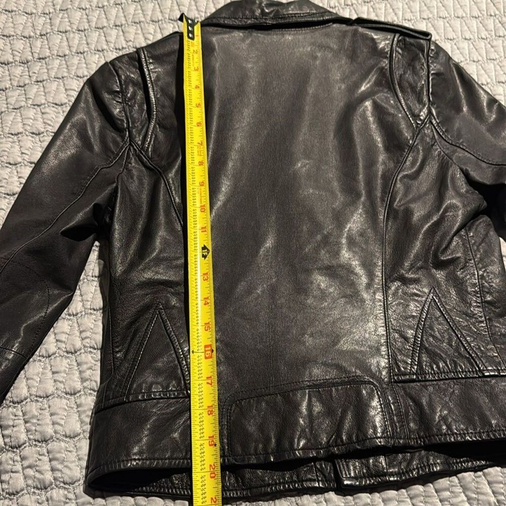 JOIE Ailey Black Lamb Leather Skin Moto Jacket Size Small - Picture 16 of 16